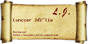 Lunczer Júlia névjegykártya